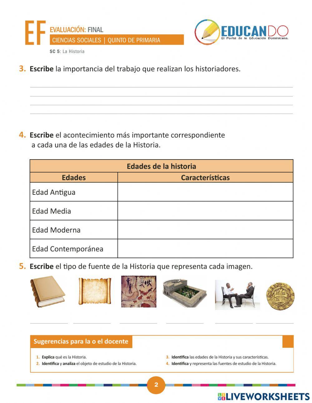 Evaluación final- Historia
