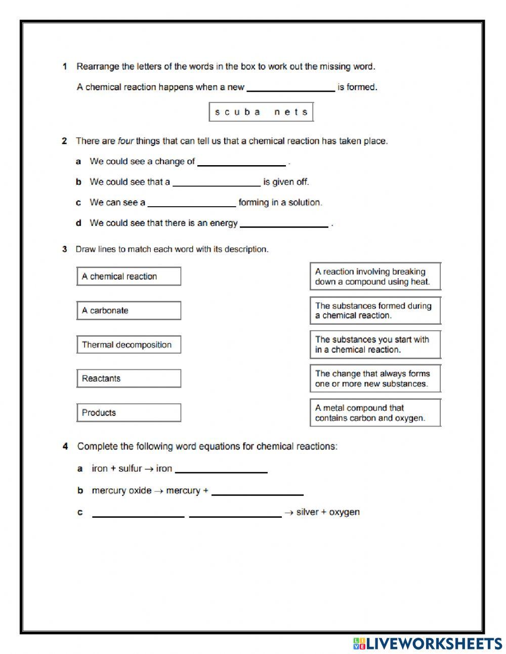 Chemical reactions