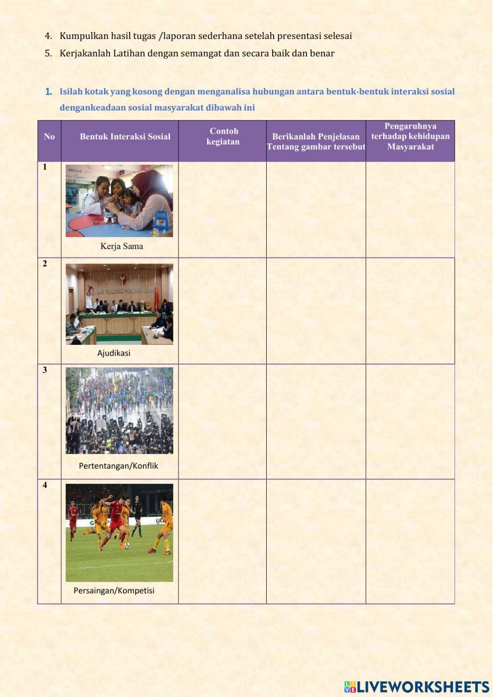 LKPD Bentuk-bentuk Interaksi sosial