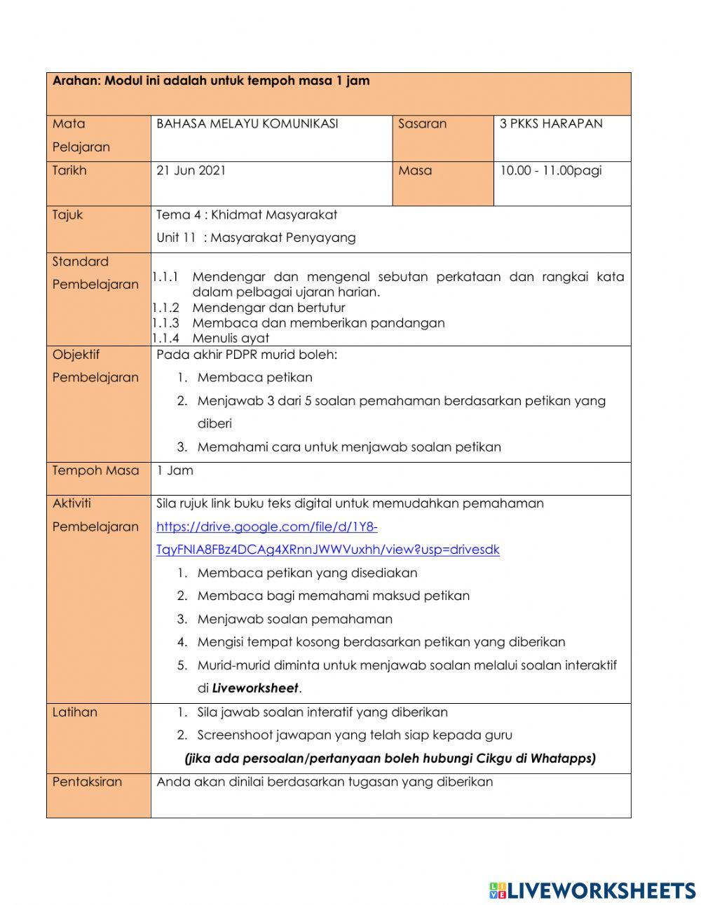 Tema 4 : Khidmat Masyarakat