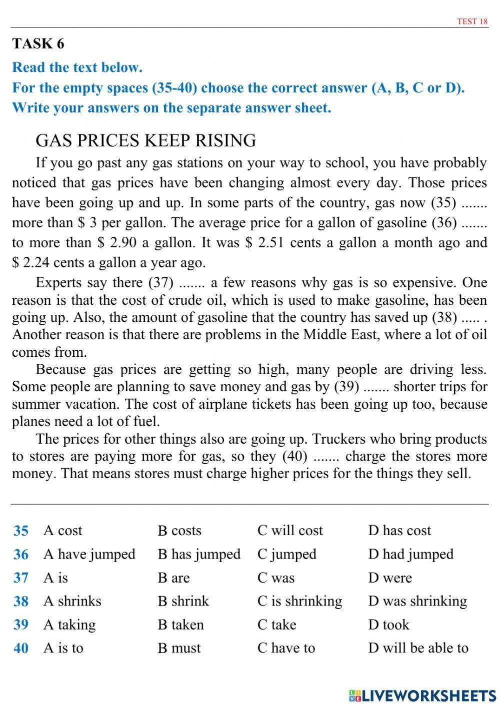 ZNO 20 TESTS - Test 18