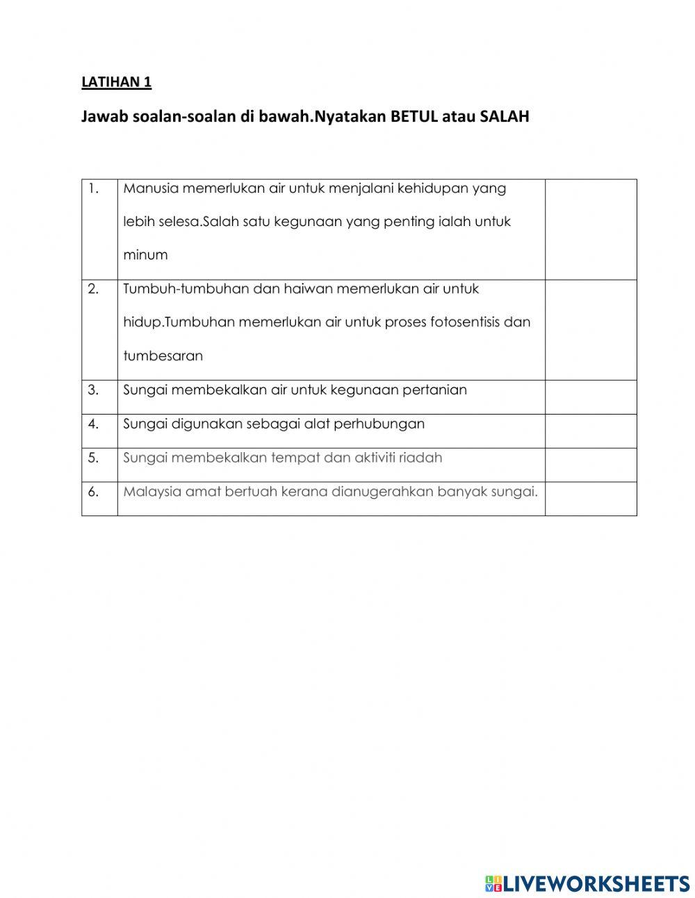 Tema 5 : Sungaiku Indah Dan Bersih