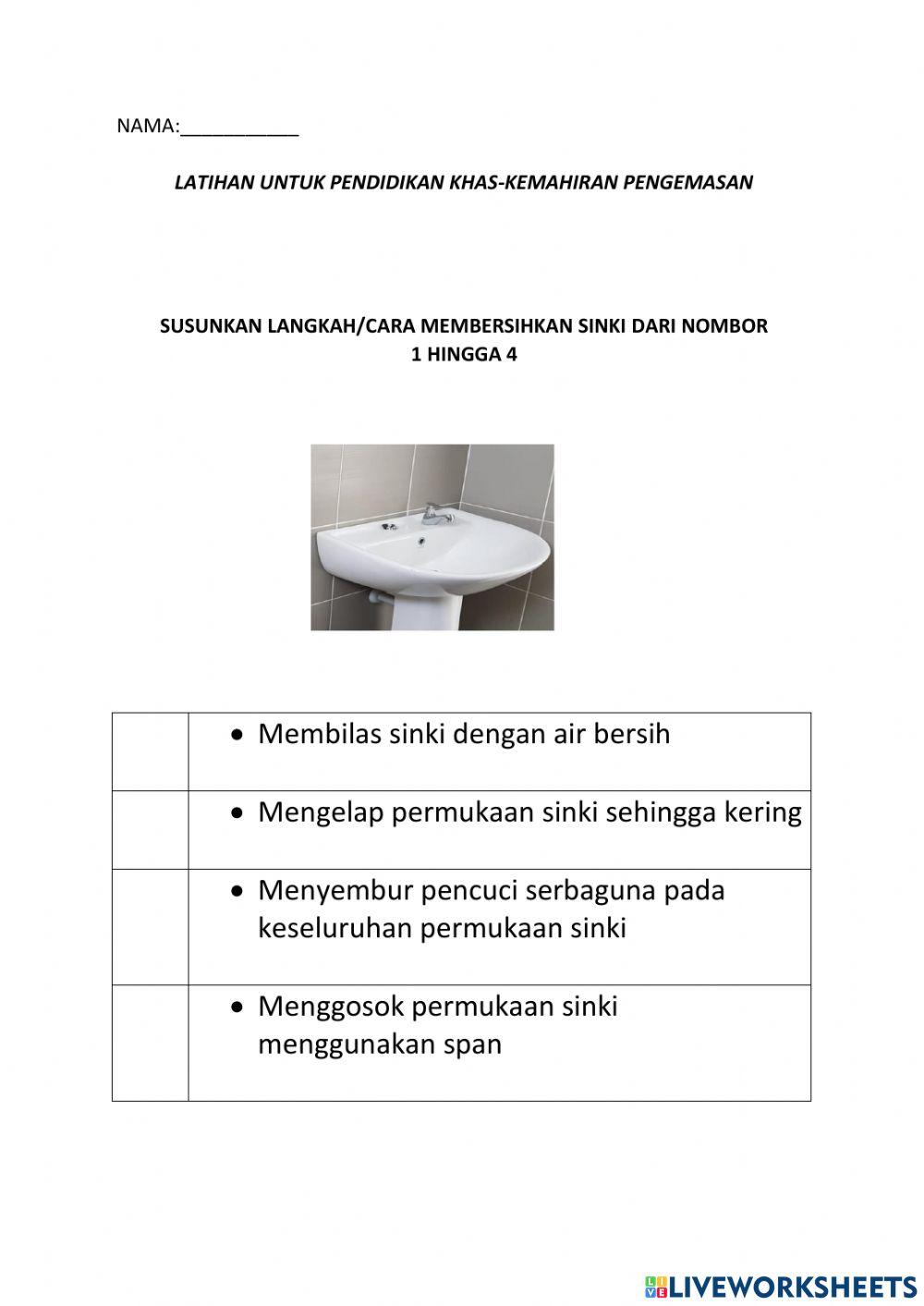 Cara membersihkan Sinki