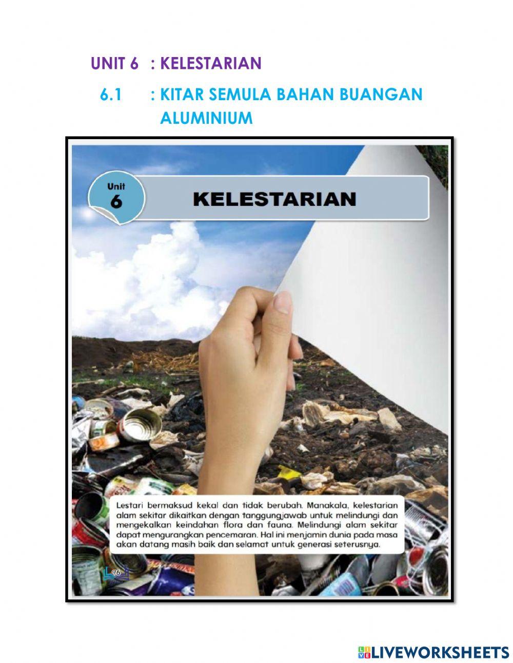 Unit 6 : Kelestarian