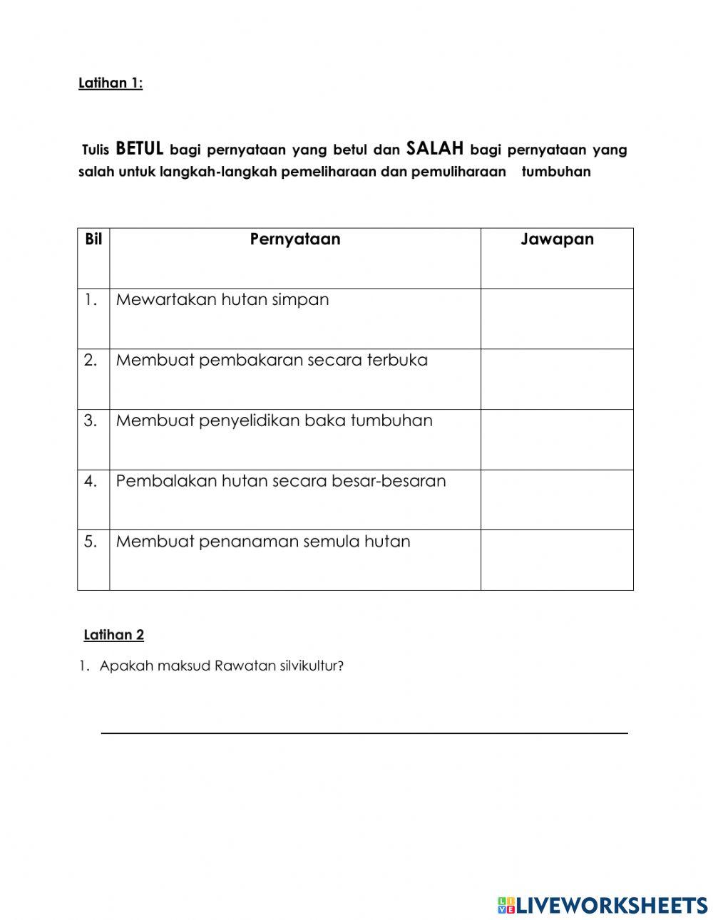 Unit 3 : TUMBUHAN 3.1: Tumbuhan dan Kepentingannya