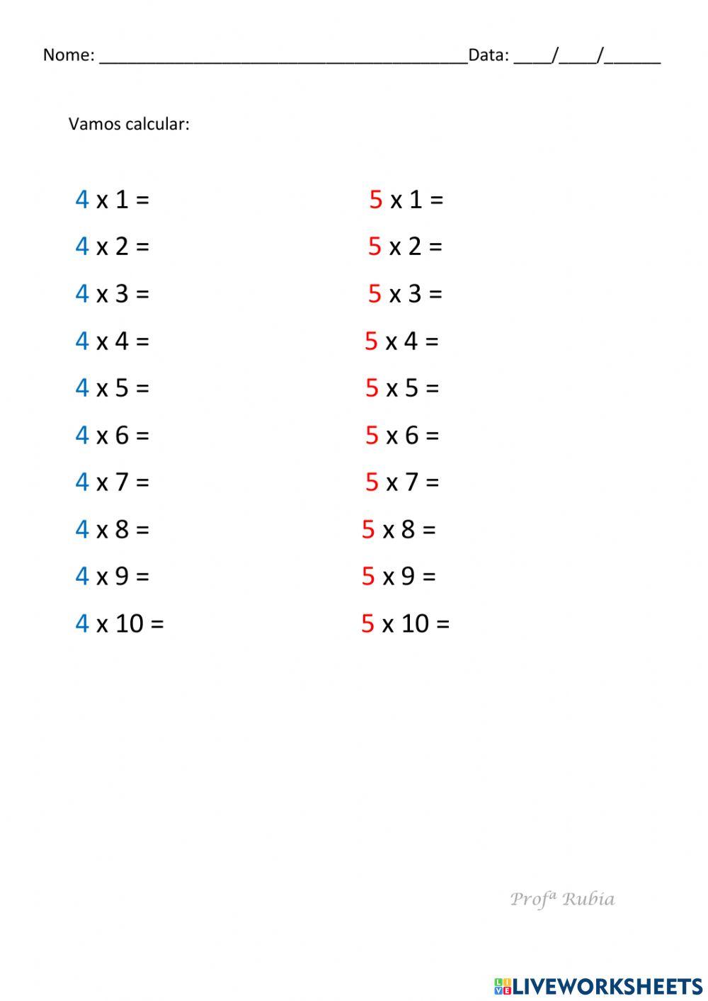 Quiz da Tabuada do 2 ao 9  Tabuada de Multiplicação do 2 ao 9 [QUIZ DE  MATEMÁTICA] 