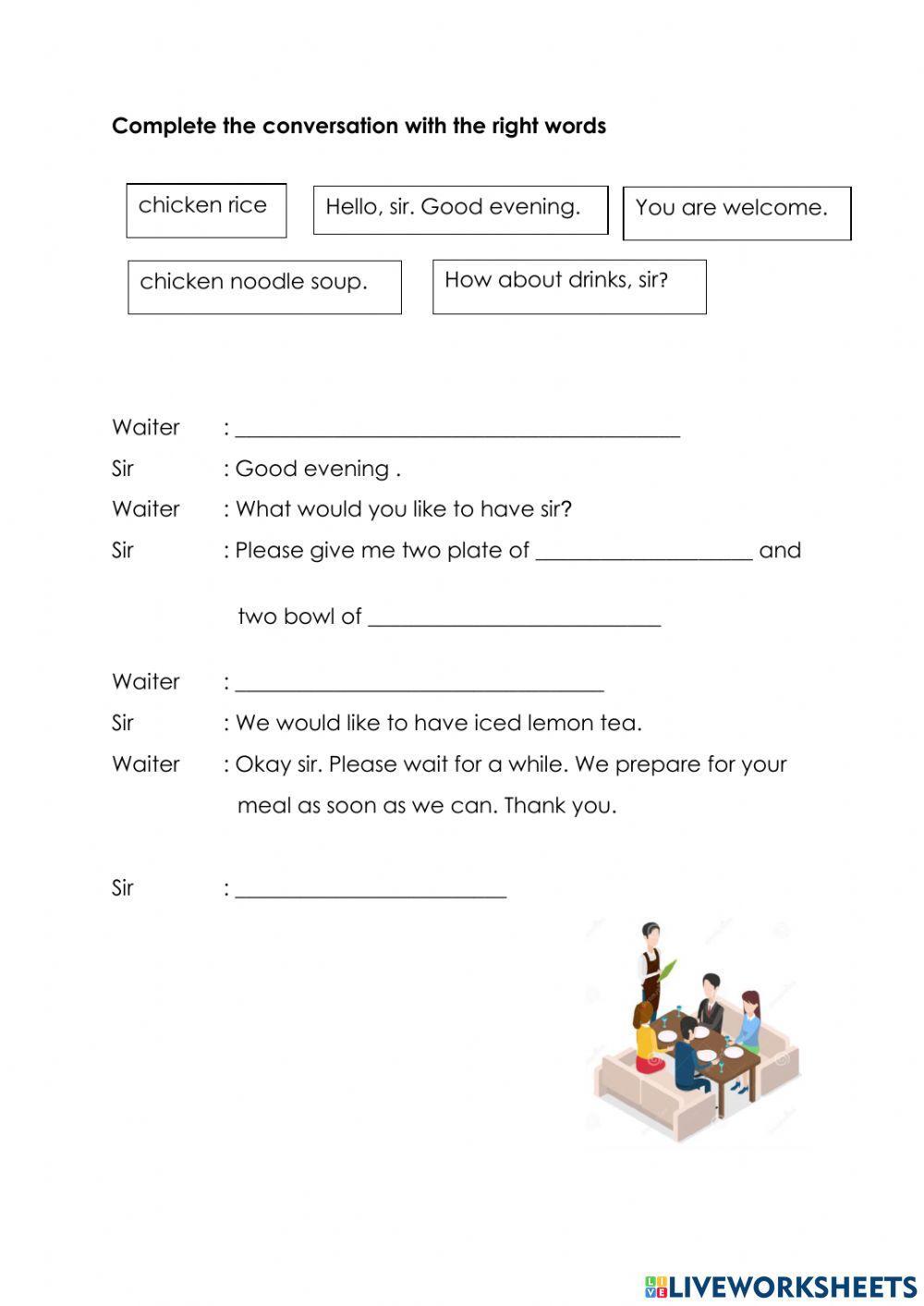 How to order food in restaurant.