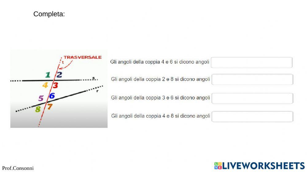 PREPARAZIONE per la verifica su RETTE PARALLELE E PERPENDICOLARI