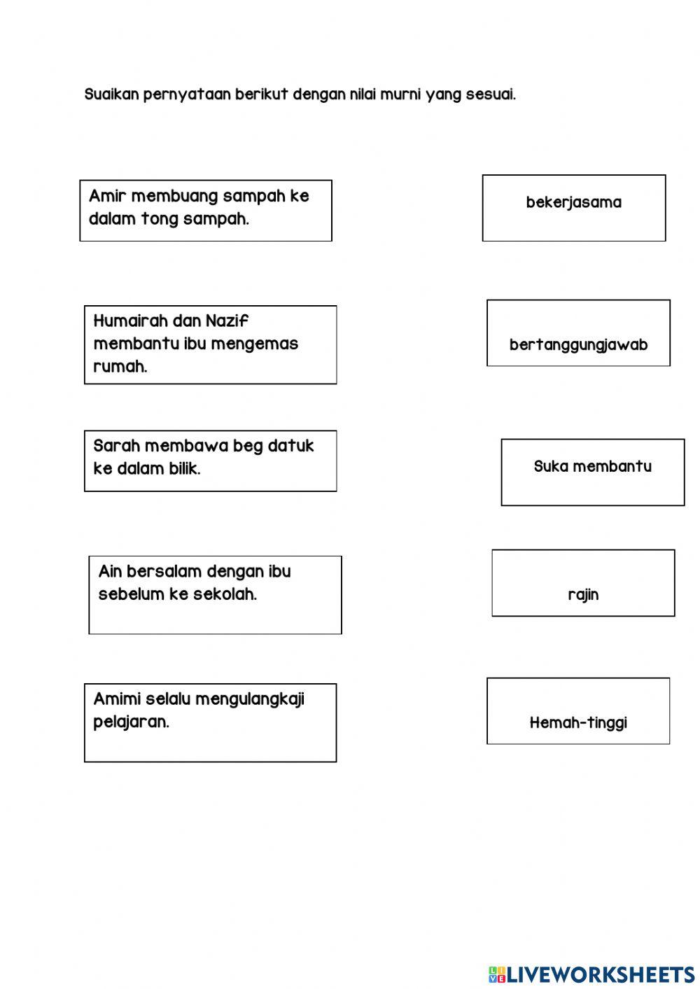 BM Latihan Nilai Murni