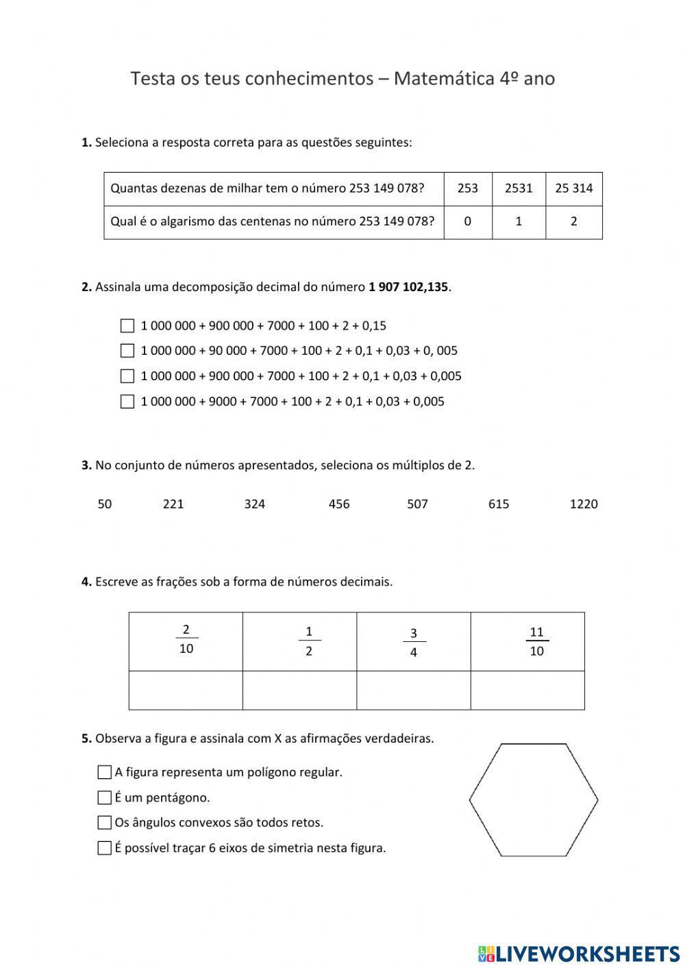 Testa os teus conhecimentos