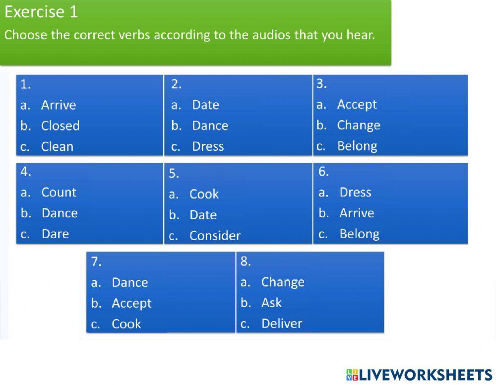 verbbos regulares los mas usuales (A-D)