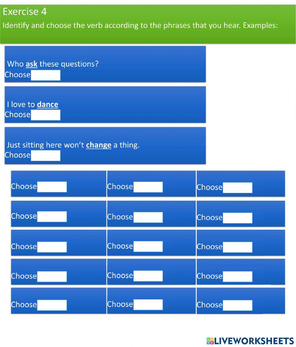 verbbos regulares los mas usuales (A-D)