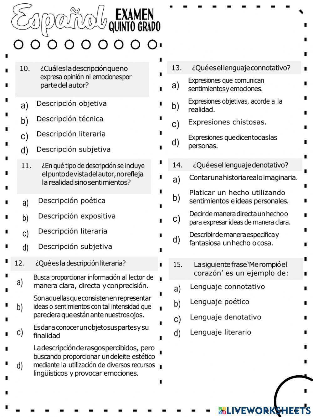 Examen Español 3trimestre