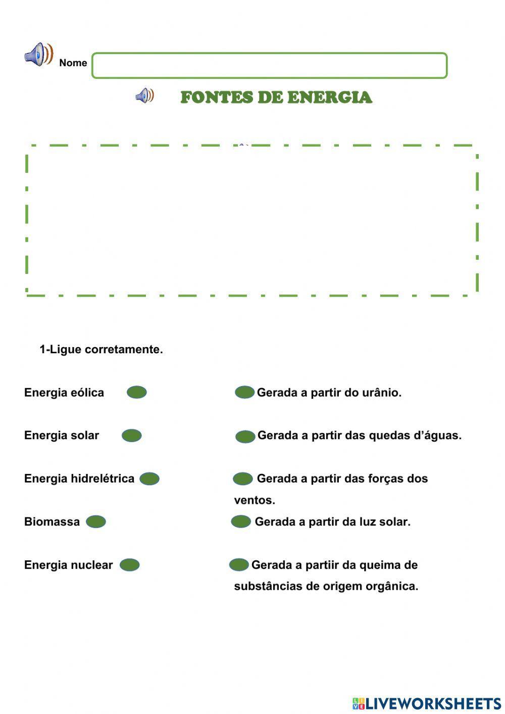 Fontes de energia Fontes de energia