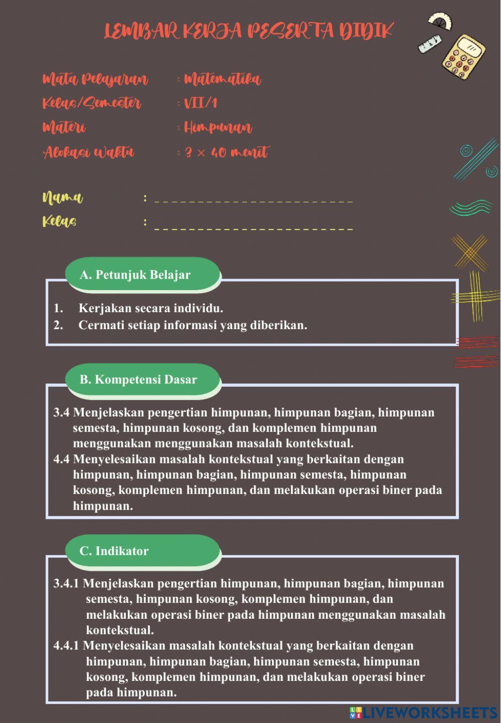 LKPD Himpunan Kelas VII