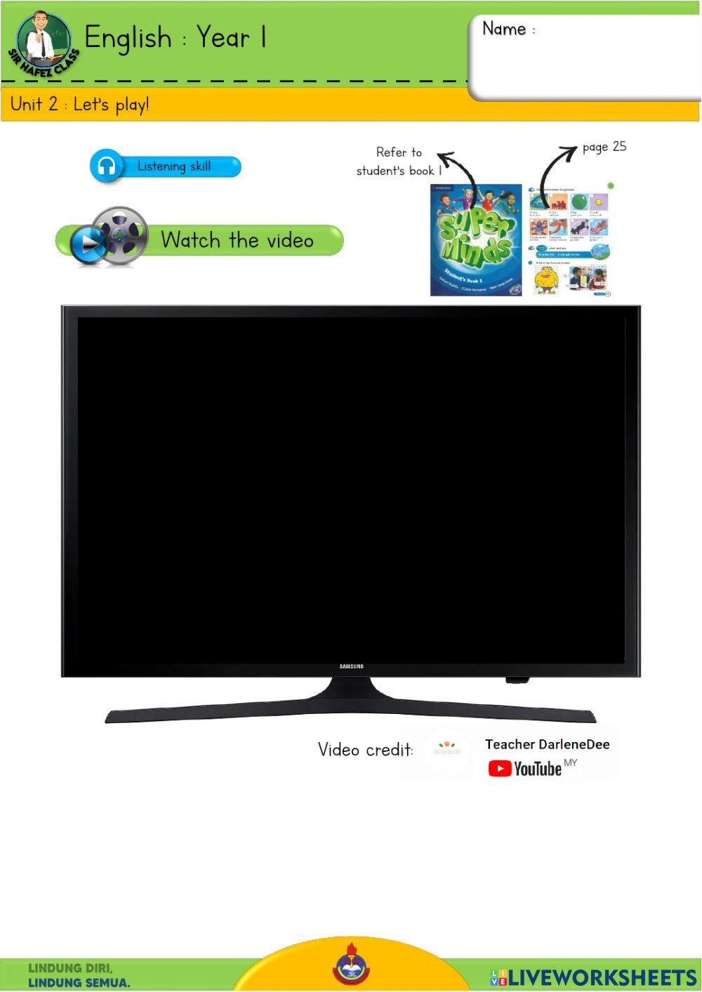 English Y1 - Let's play 4