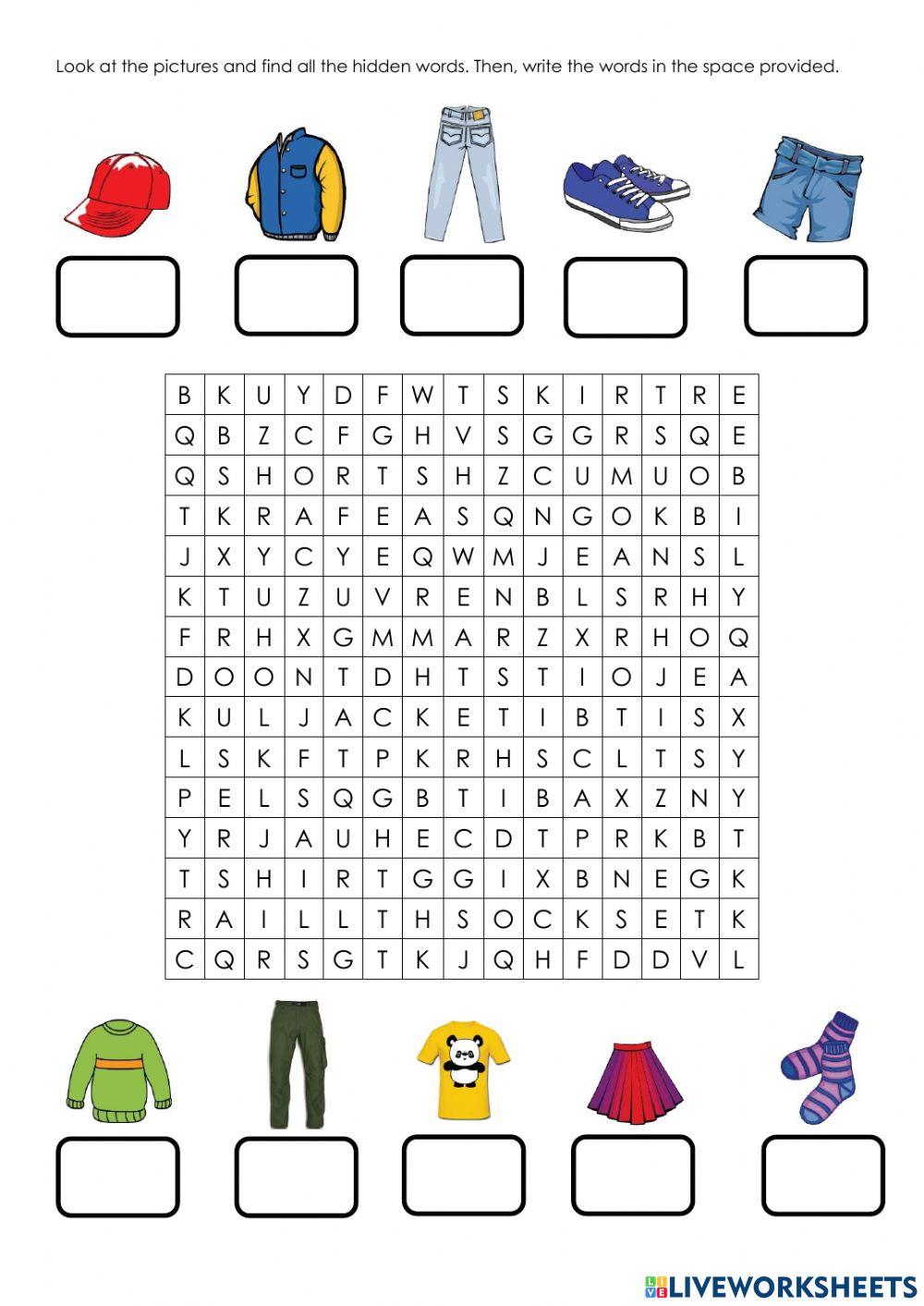 Unit 7 : Word Search Puzzle