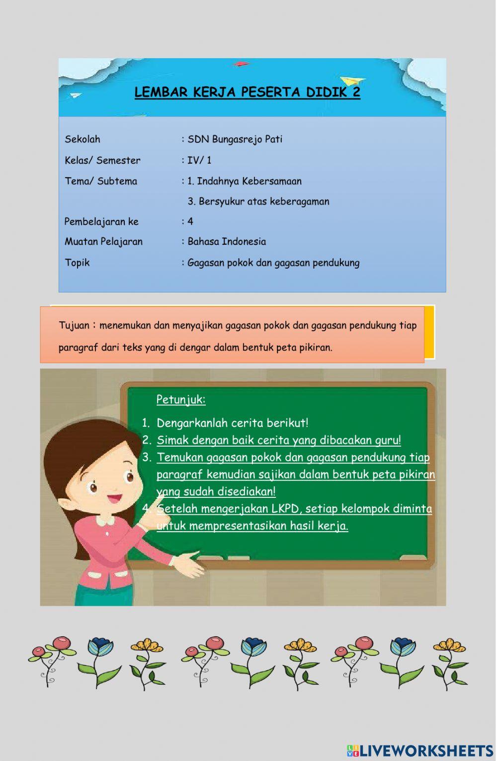 LKPD Kelas 4 Tema 1 Subtema 3 Pembelajaran 4