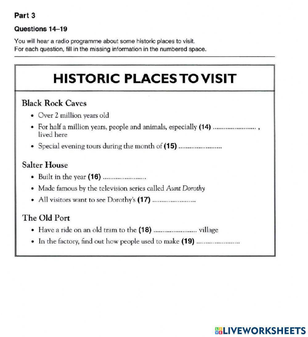 Listening Ex. (PET) - Short Mock Test