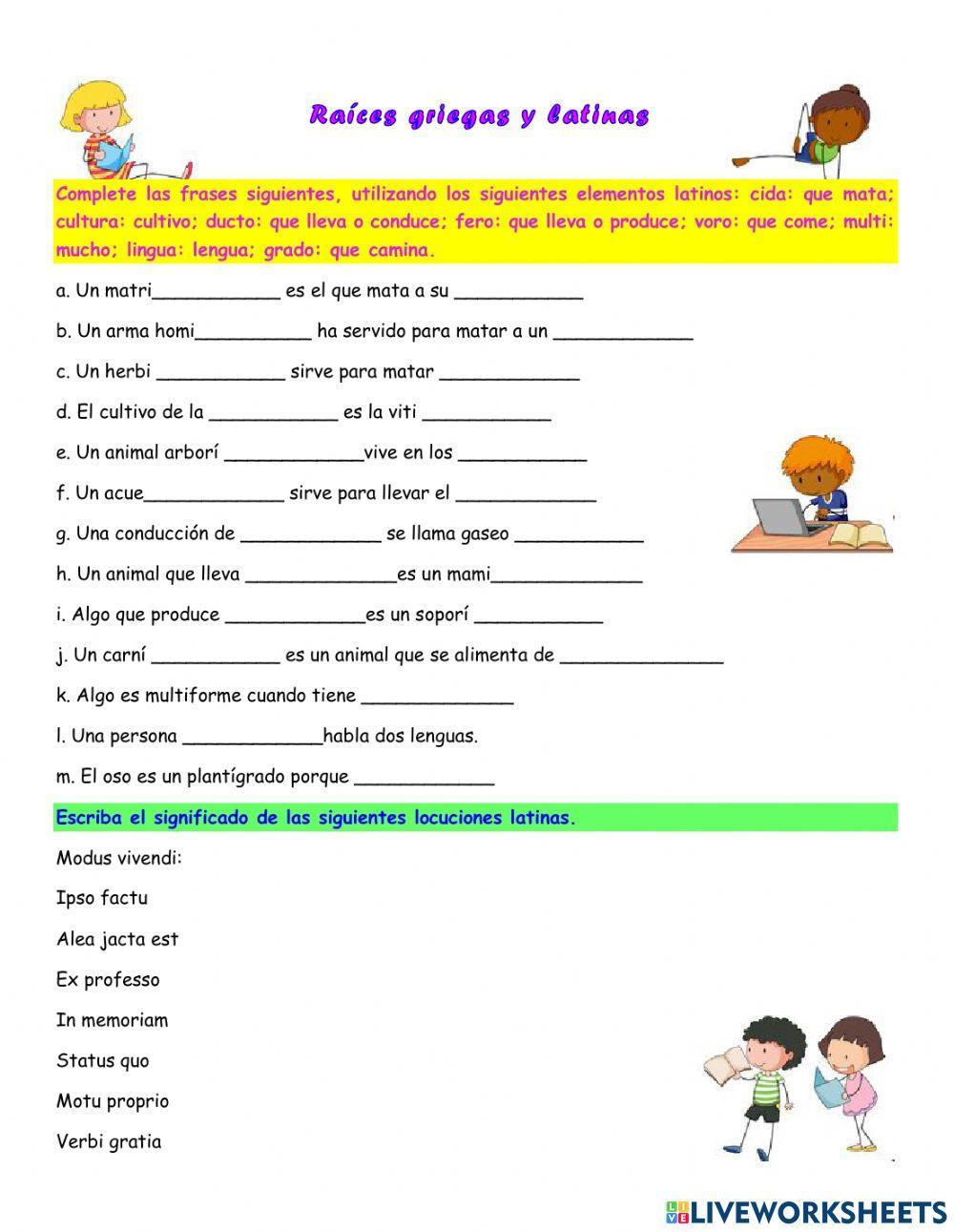 Raíces griegas y latinas