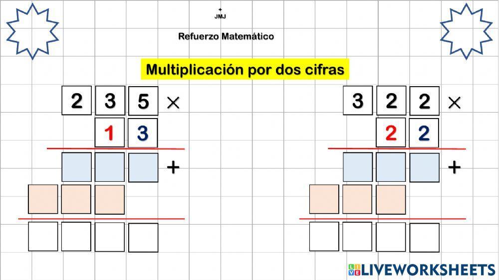 Multiplicación por dos cifras worksheet for Cuarto Grado | Live Worksheets