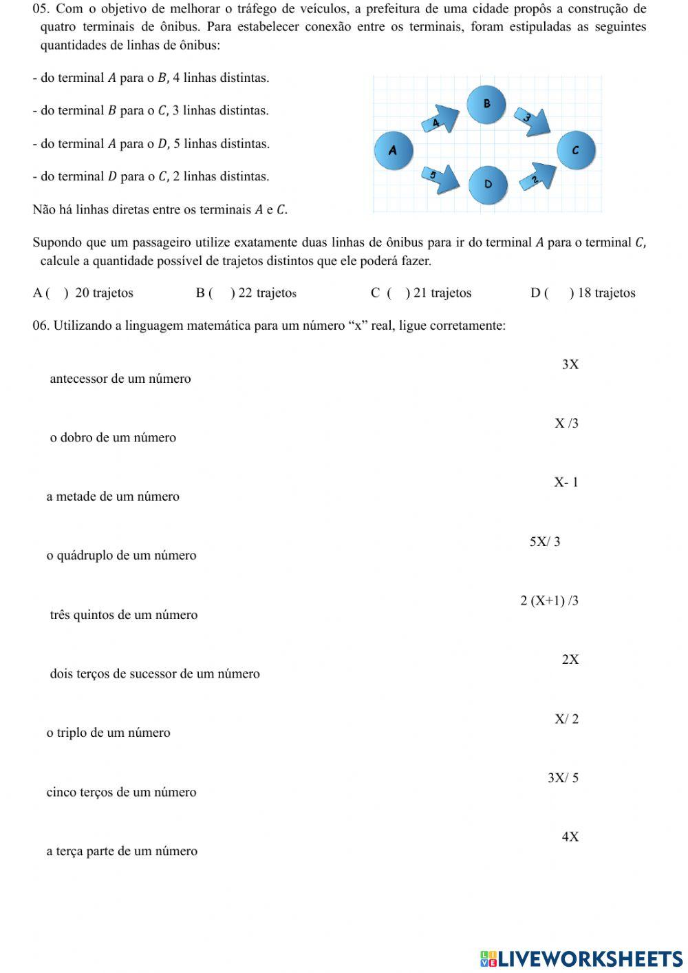 Matemática - Revisão 8º ano