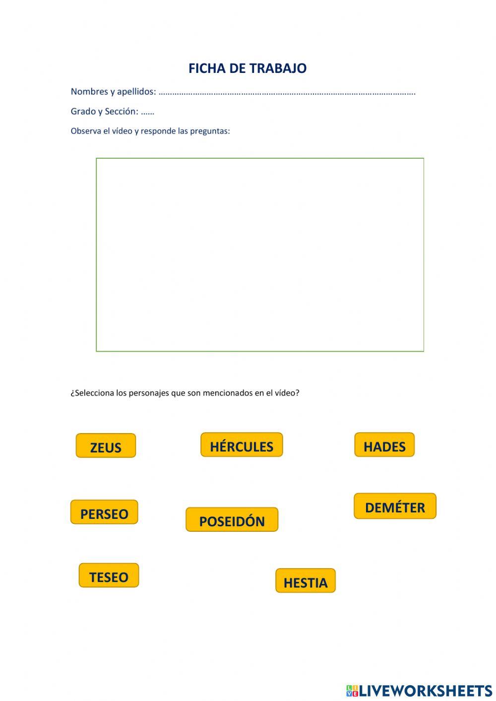 Dioses y semidioses griegos