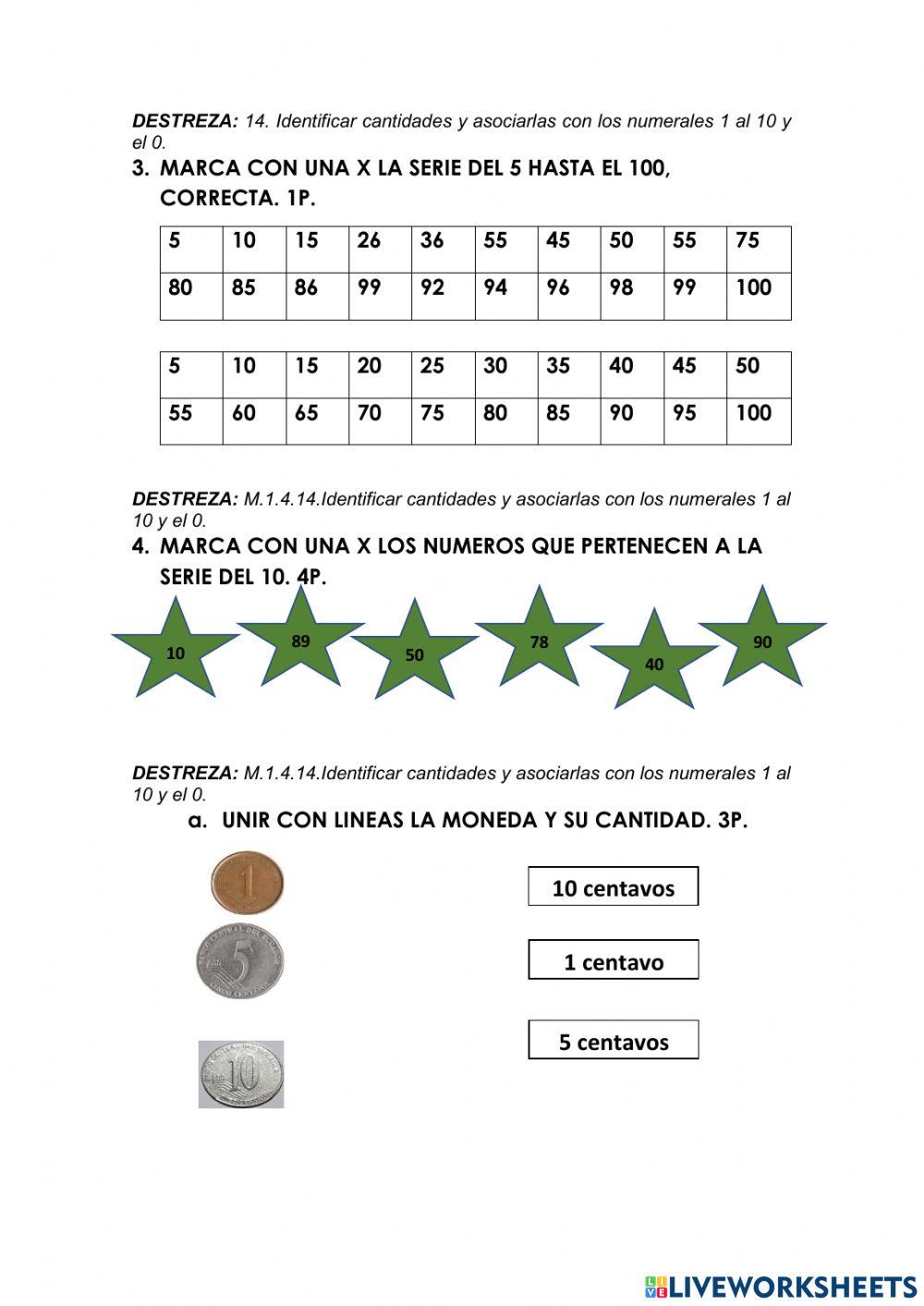 Números evaluación