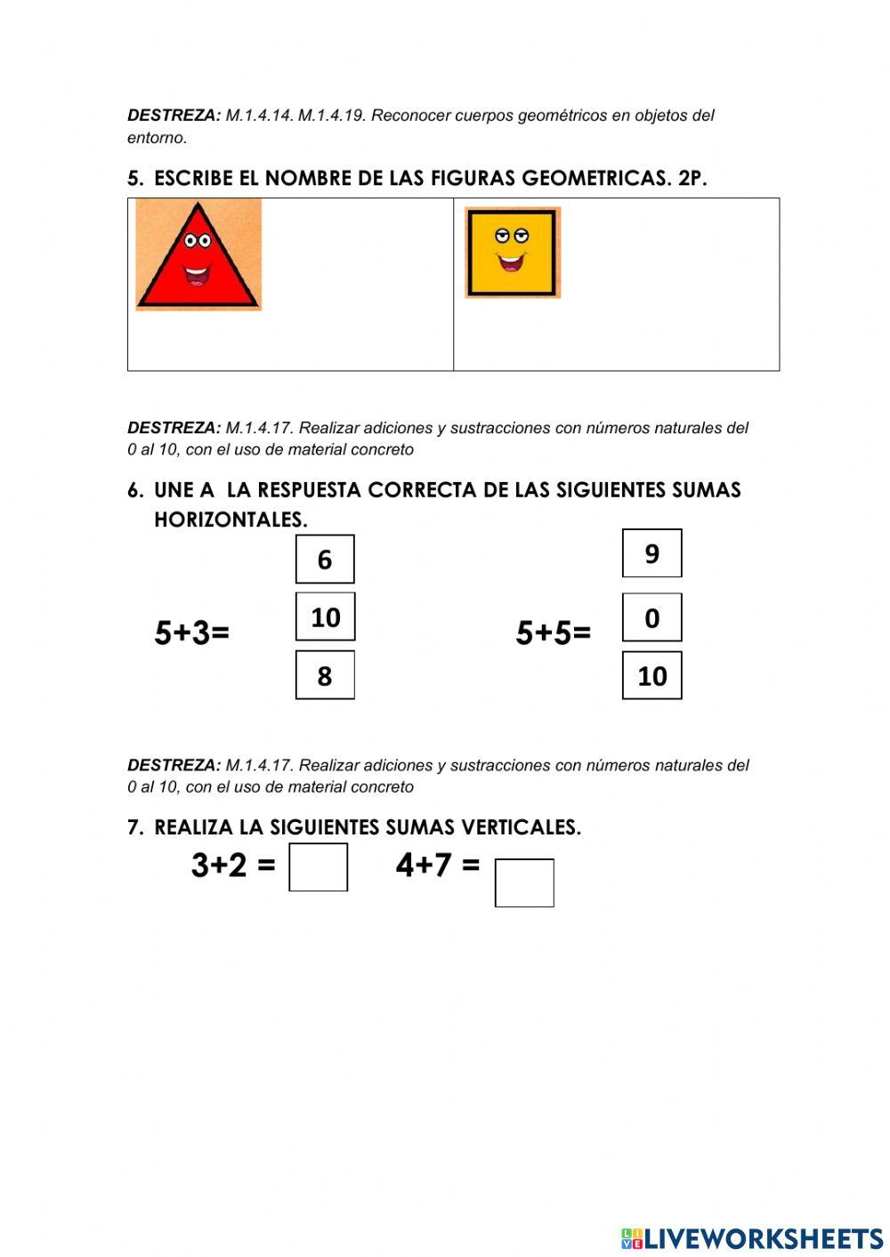 Números evaluación