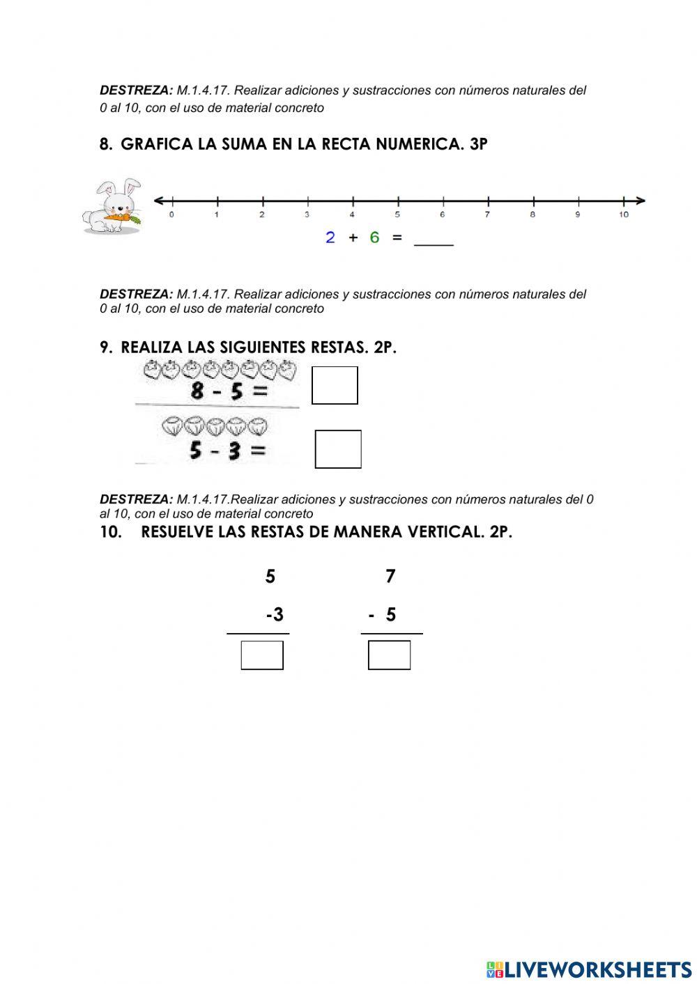 Números evaluación