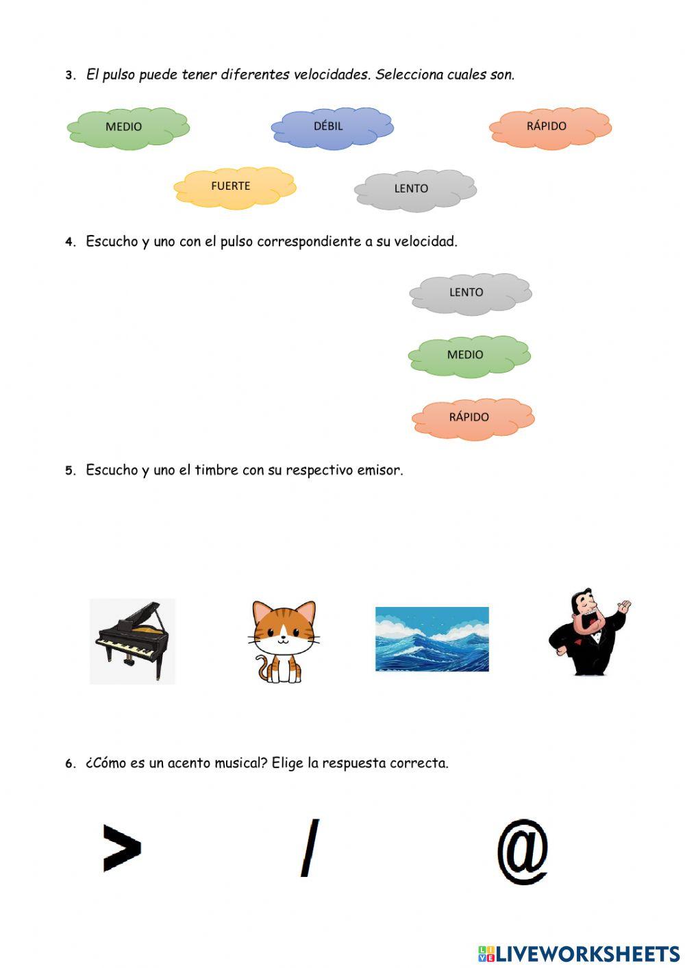 Evaluación 3er parcial Música