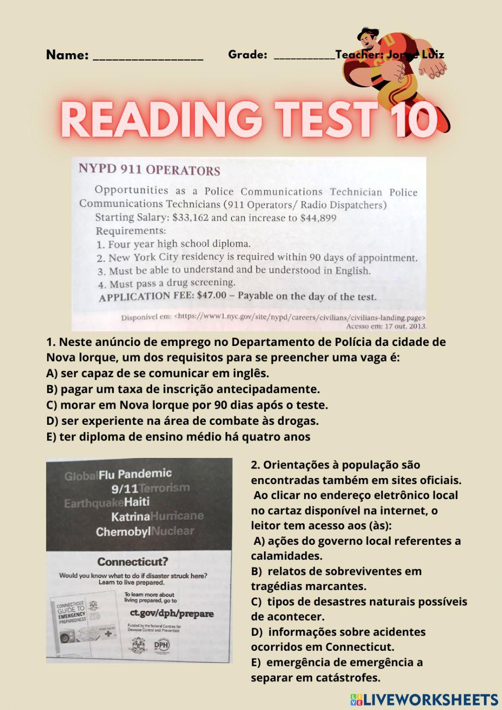 Reading test