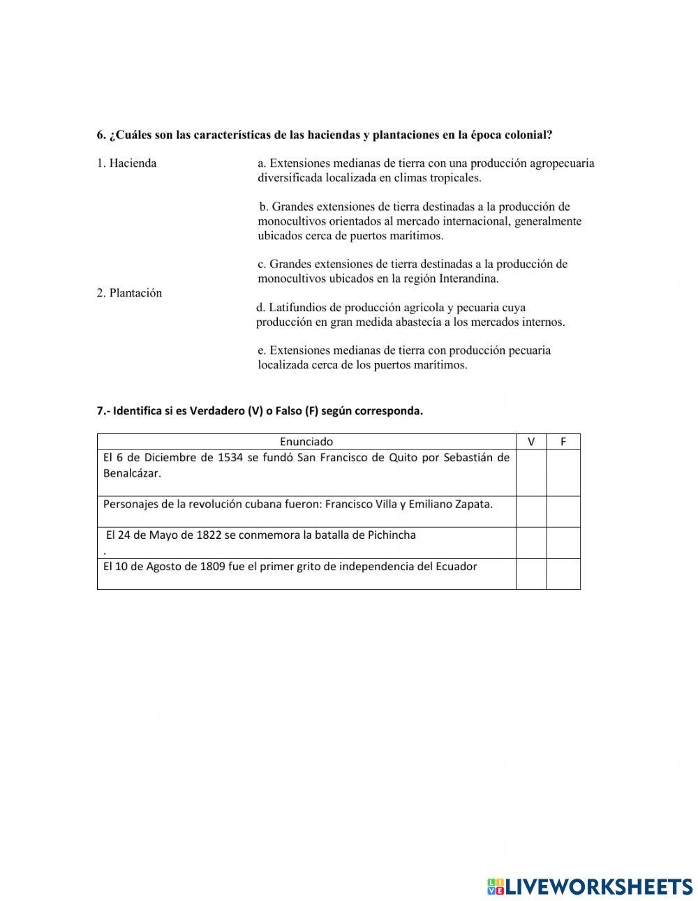 Evaluación 1ro-2do bachillerato