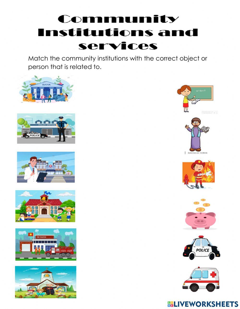 Community institutions and services