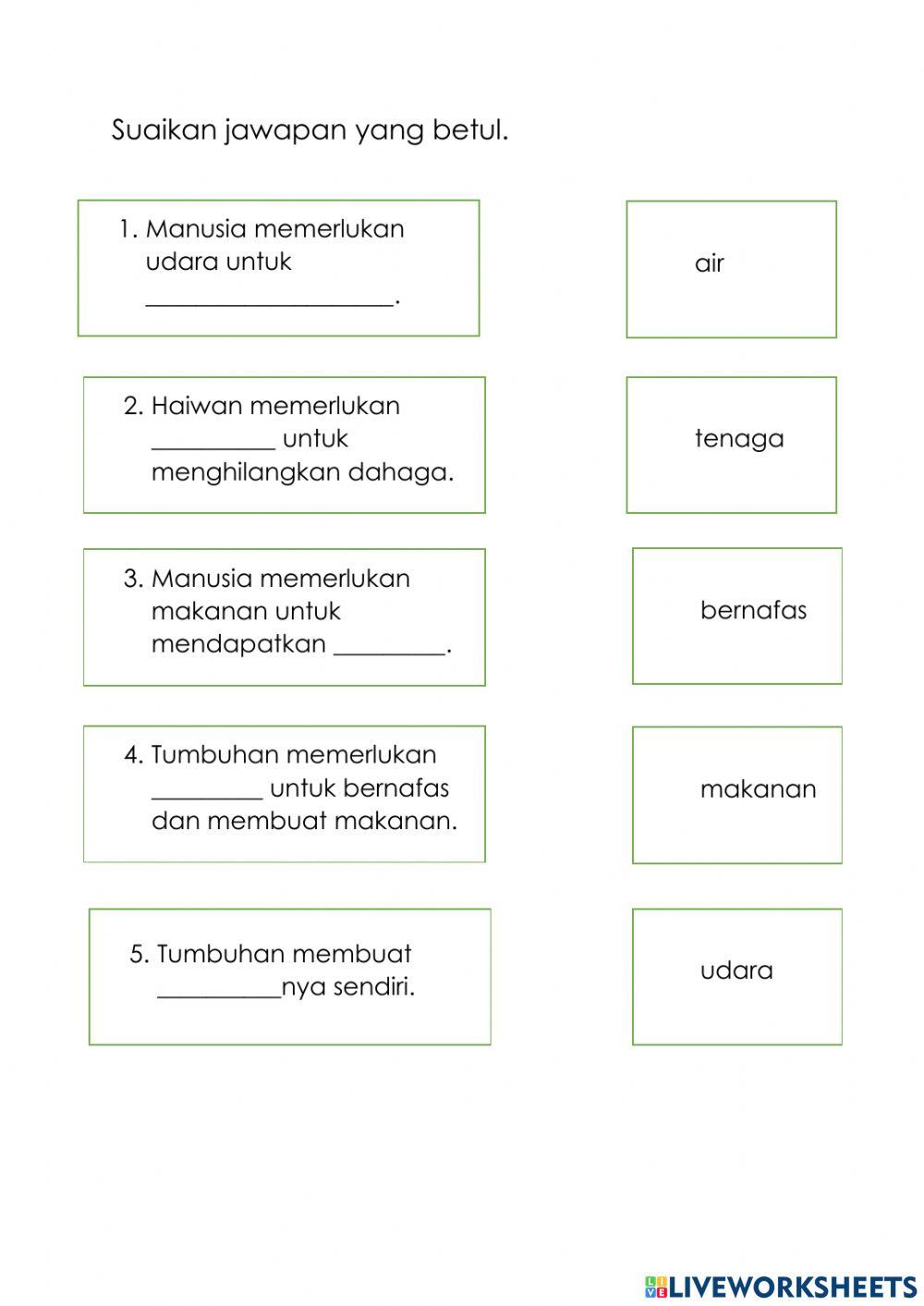Latihan keperluan asas benda hidup