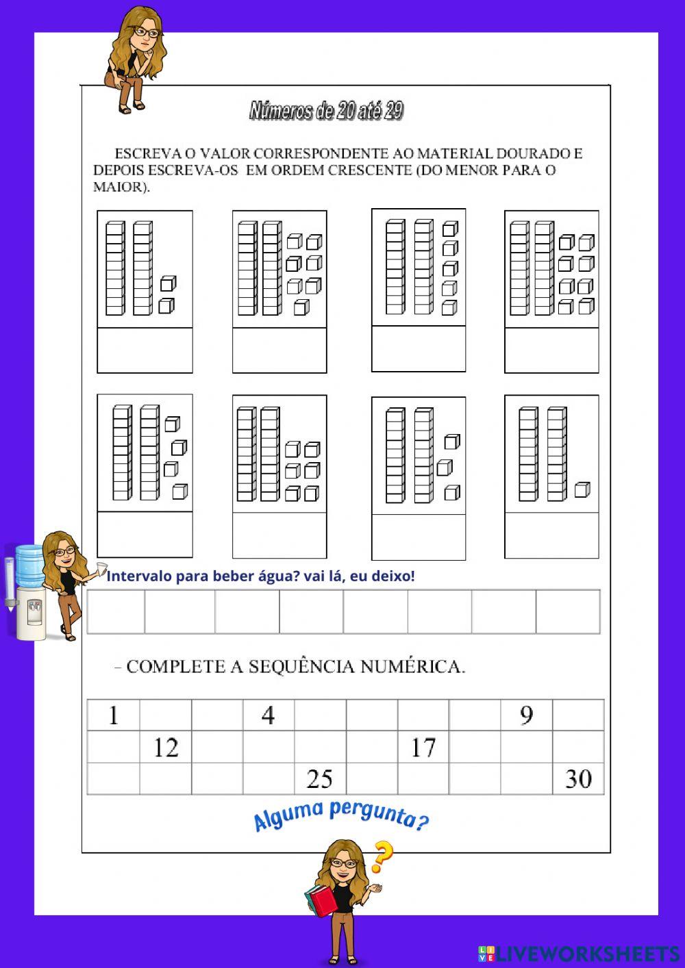 Contagem e Escrita com Material Dourado