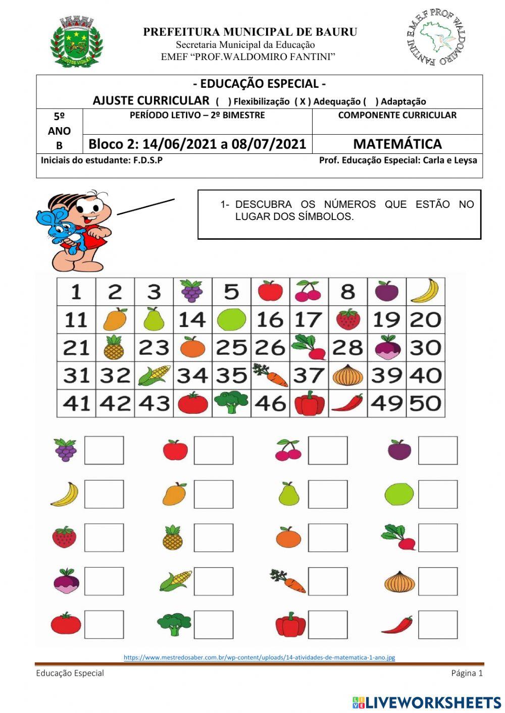Sequência numérica, problemas e continhas.