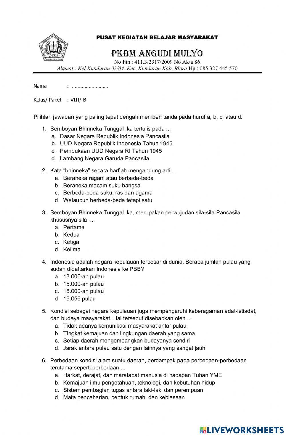 PPkn Paket B kelas 8