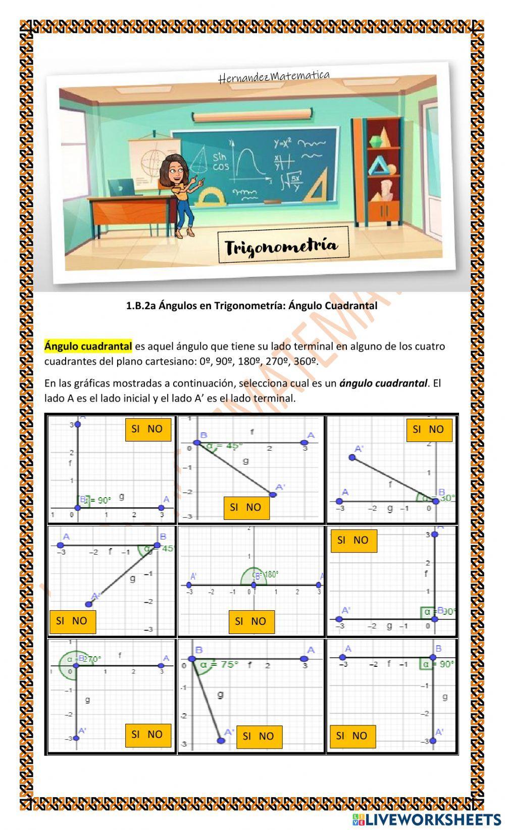 TRIG 1.B.2.a Ángulo Cuadrantal