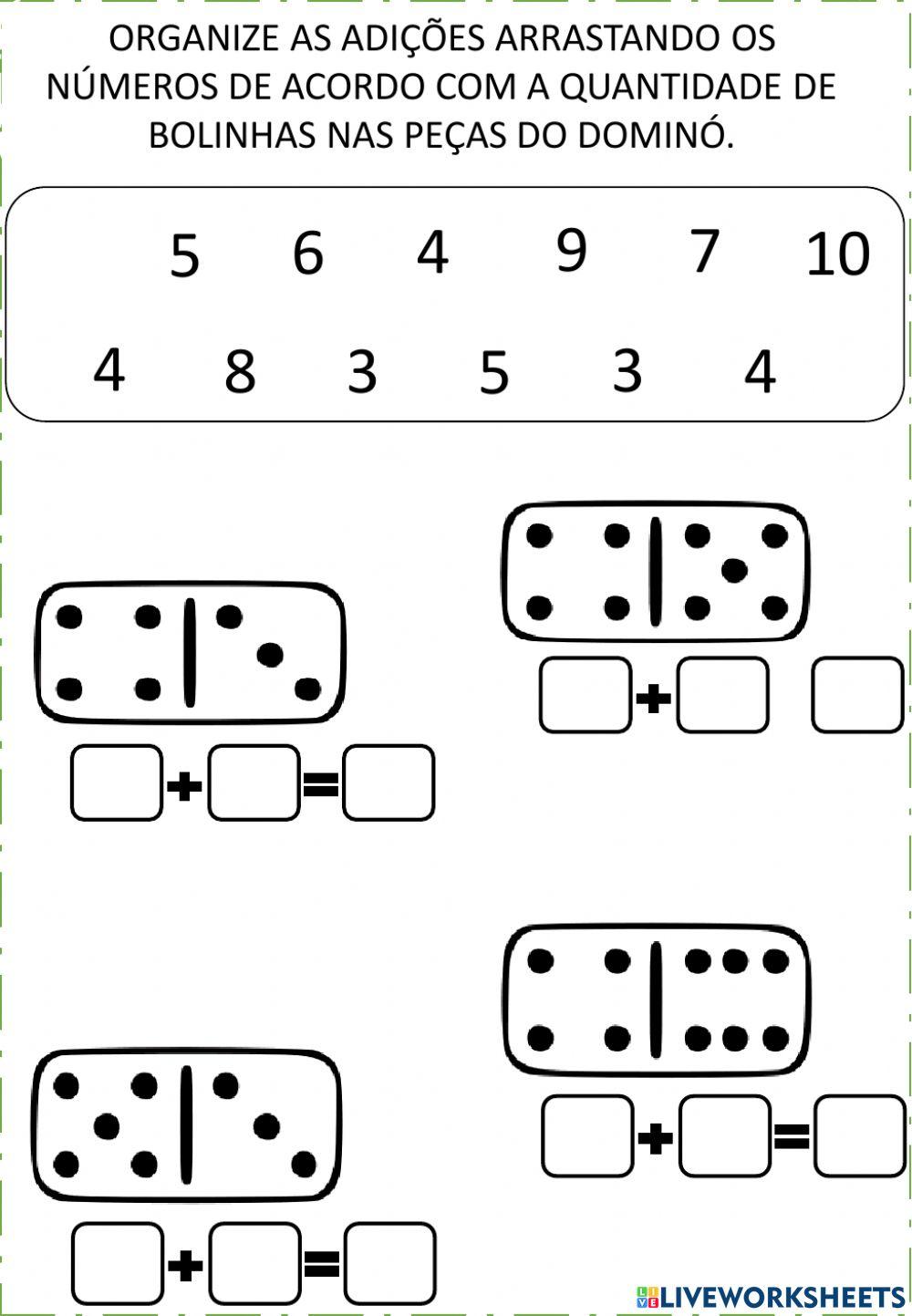 Adição de peças de dominó
