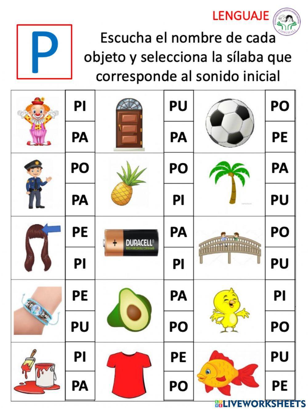 Silabas con P Silabas con P