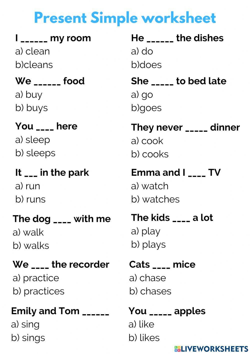 Present Simple Positive - Affirmative Present Simple Positive - Affirmative