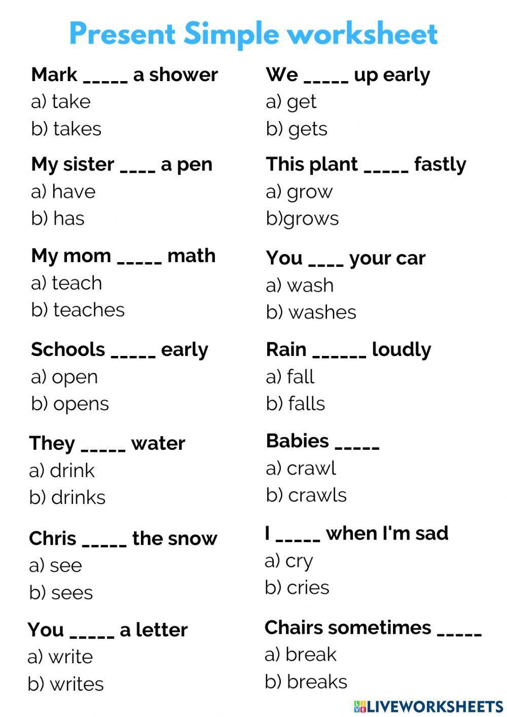 Present Simple Positive - Affirmative Present Simple Positive - Affirmative