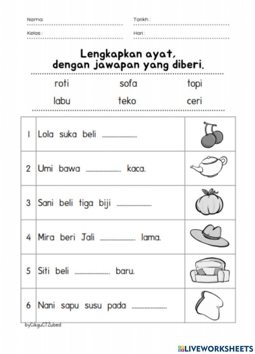 Pilih jawapan yang betul
