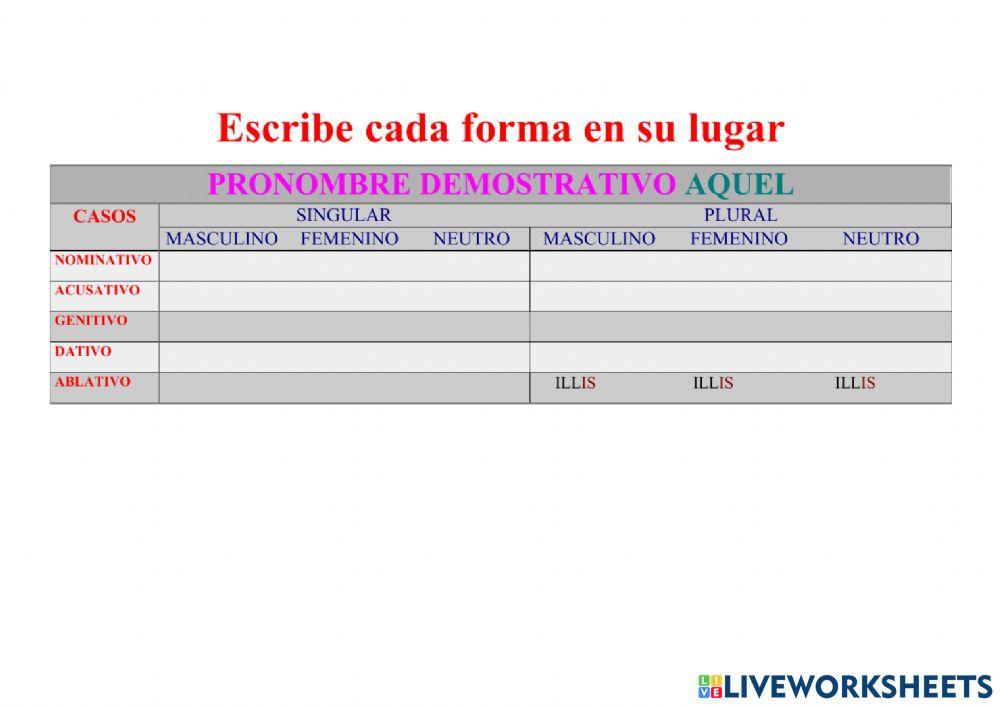 Demostrativo ILLE, A, UD