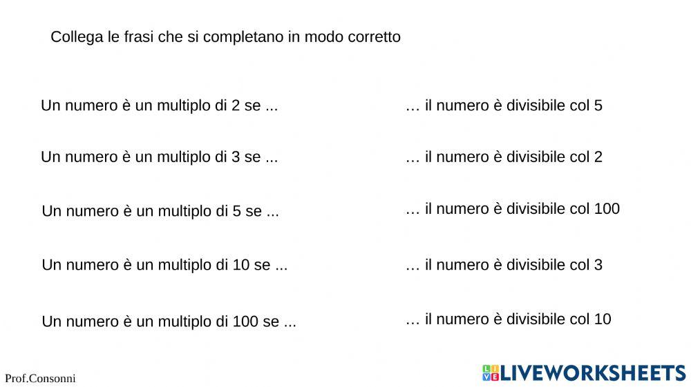 PREPARAZIONE per la verifica su DIVISIBILTà