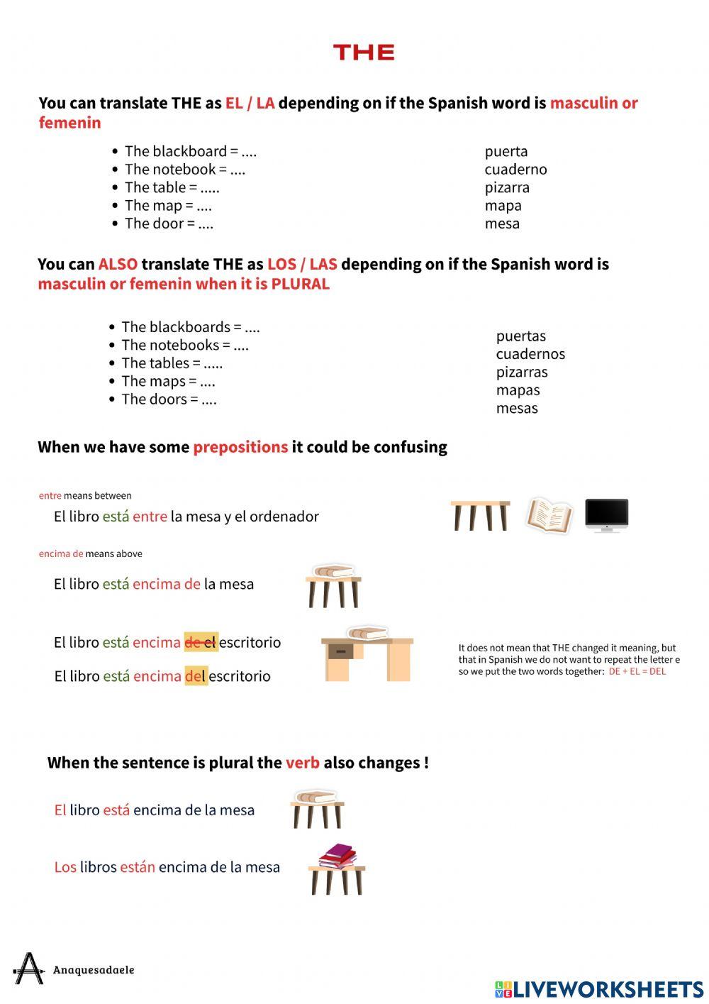 El la loslas AnaQuesadaEle Live Worksheets