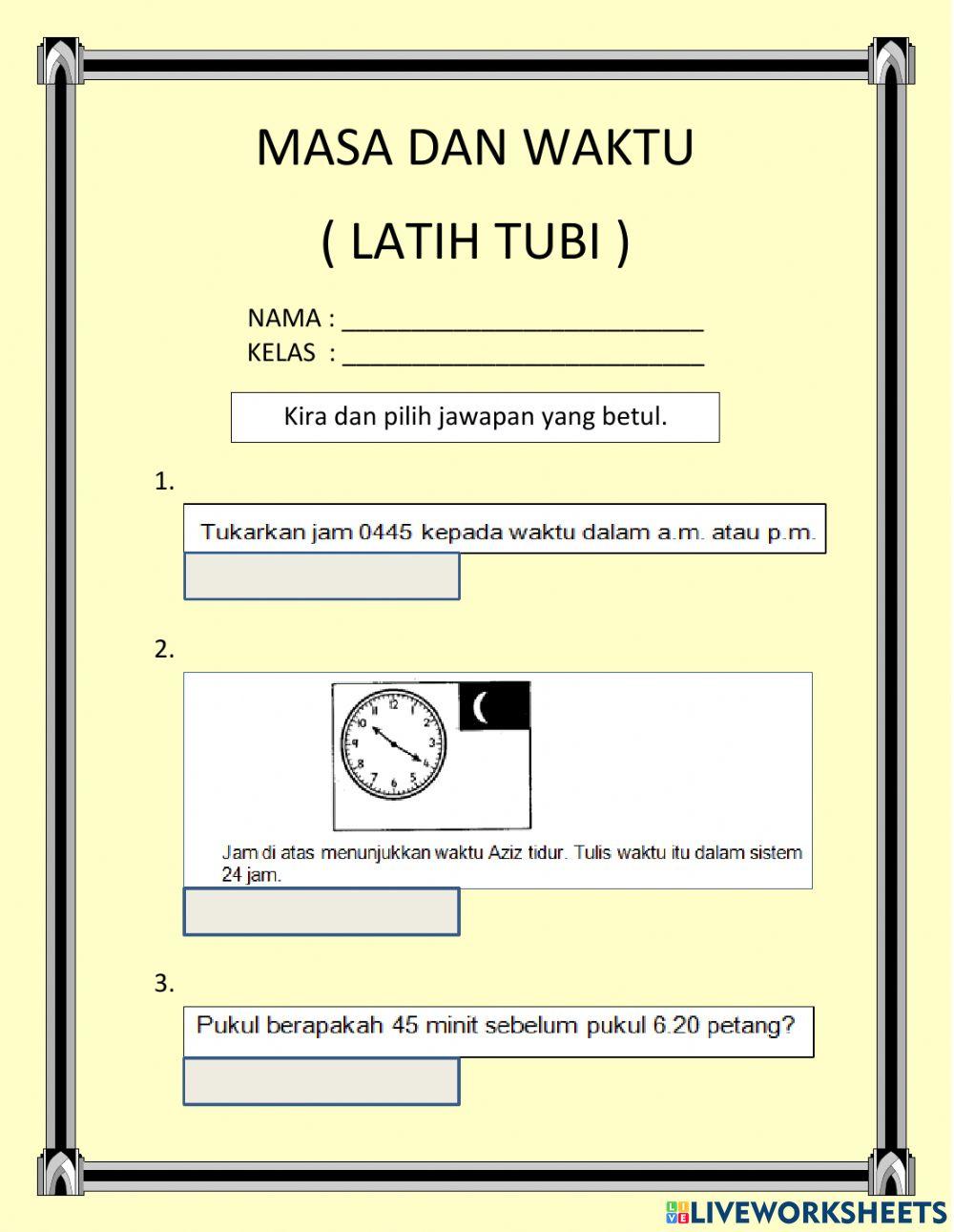 Masa dan Waktu Masa dan Waktu