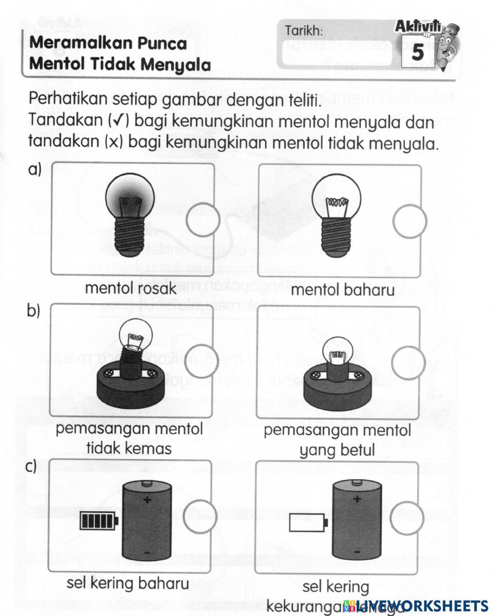 Mengapa mentol tidak menyala