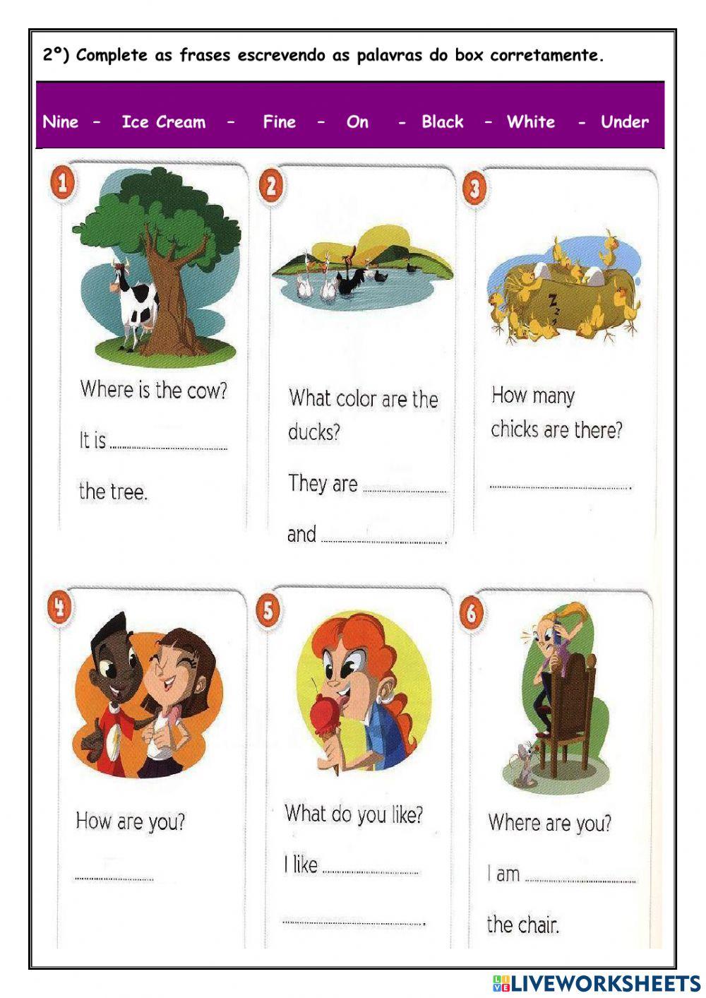 Atividade escrita e auditiva de 21-06-2021